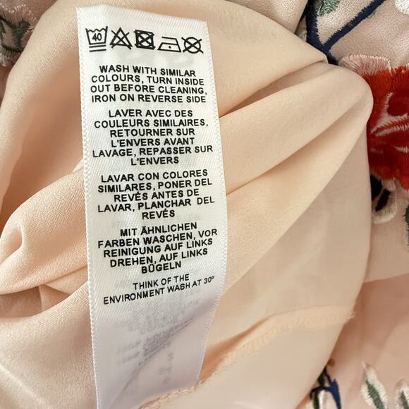 ASOS Embroidered Maxi Dress Pink Floral Boho Festival Size 2 - Picture 6 of 9